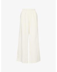 PAIGE - Jude Wide-Leg Silk-Blend Trousers - Lyst