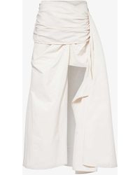 House Of Sunny - Cascade Asymmetric-hem Cotton-blend Skirt - Lyst