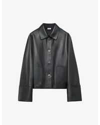 Loewe - Turn Up Collared Leather Jacket - Lyst