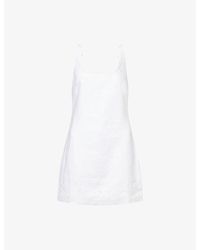Reformation - Koa Square-Neck Linen Mini Dress - Lyst