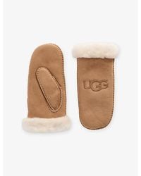 UGG - Logo-Embroidered Sheepskin Mittens - Lyst