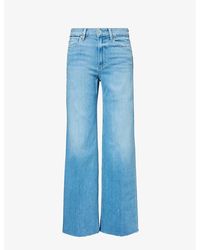 PAIGE - Anessa Straight-leg Raw-hem High-rise Stretch-denim Jeans - Lyst