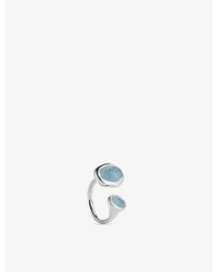 Monica Vinader - Odyssey Gemstone Sterling- And Aquamarine Open Ring - Lyst