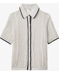 Reiss - Erica Open-knit Linen Shirt - Lyst