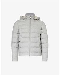 Eleventy - Funnel-neck Regular-fit Wool And Cashmere-blend Hooded Down-jacket - Lyst