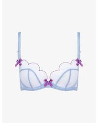 Agent Provocateur - Lorna Bow-Embellished Underwired Mesh Bra - Lyst