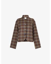 Reformation - Owen Collarless Woven Jacket - Lyst