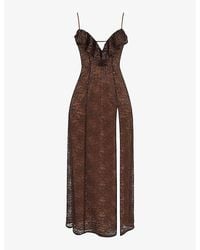 House Of Cb - Lucianna Lace-Embroidered Slim-Fit Woven Maxi Dress - Lyst