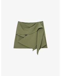 Reiss - Nicole Drape-Detail Stretch-Woven Mini Skirt - Lyst