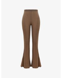 Mistress Rocks - Seamed Flared-Leg Stretch-Mesh Trousers - Lyst