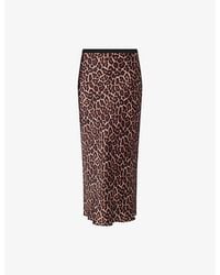 Anine Bing - Bar-Print Silk Midi Skirt - Lyst