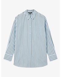 Whistles - Striped Oversized Cotton-Blend Shirt - Lyst