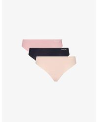 Calvin Klein - Invisibles Pack Of Three Jersey Thongs - Lyst