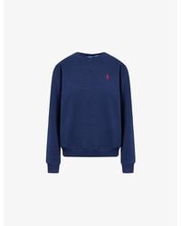 Polo Ralph Lauren - Logo-Embroidery Crewneck Cotton-Blend Jersey Sweatshirt - Lyst