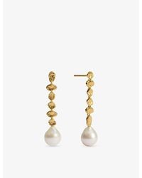 Monica Vinader - Capri Baroque Pearl 18Ct Vermeil Drop Earrings - Lyst