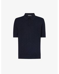 Dolce & Gabbana - Brand-patterned Knitted-texture Silk Polo Shirt - Lyst
