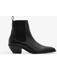 AllSaints - Fox Pointed-toe Leather Heeled Ankle Boots - Lyst