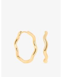 Astrid & Miyu - Ripple-Plated Sterling Hoop Earrings - Lyst