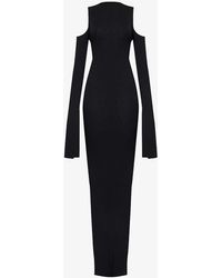 Rick Owens - Slim-fit Cut-out Wool Knitted Maxi Dres - Lyst