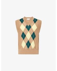 Ami Paris - Argyle Intarsia Knit Wool-Blend Vest - Lyst