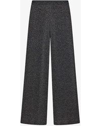 JOSEPH - Metallic-weave Wide-leg Merino-wool Trousers - Lyst