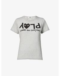 COMME DES GARÇONS PLAY - Reverse Logo-print Cotton-jersey T-shirt - Lyst