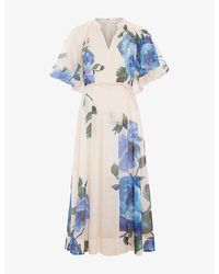 Phase Eight - Adeline Petite Floral-Print Woven Midi Dress - Lyst