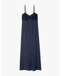 Zadig & Voltaire - Rippie V-Neck Satin Maxi Dress - Lyst