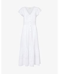 Aspiga - Nyla V-neck Organic-cotton Maxi Dress - Lyst
