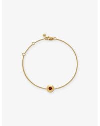 Monica Vinader - January Birthstone 18Ct Vermeil-Plated Sterling And Garnet Bracelet - Lyst