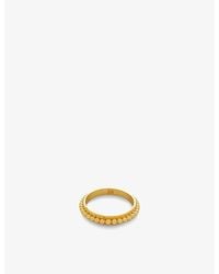 Monica Vinader - Deia Beaded 18ct -plated Vermeil Sterling-silver Stacking Ring - Lyst