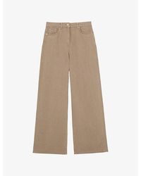 Reiss - Carmen Wide-Leg Linen-Blend Trousers - Lyst
