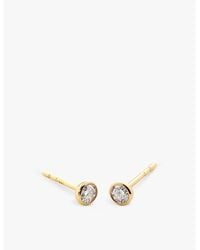 Monica Vinader - Solitaire 18Ct-Plated Vermeil Sterling- And 0.082Ct Brilliant-Cut Lab-Grown Diamond Stud Earrings - Lyst