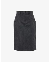 Gucci - Canvas Patch-Pockets Cotton Midi Skirt - Lyst