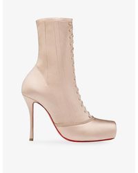 Christian Louboutin - Pavlova 100 Stretch-Satin Ankle Boots - Lyst