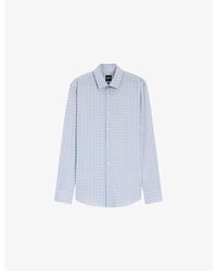 BOSS - Graphic-Pattern Slim-Fit Cotton-Blend Shirt - Lyst