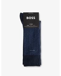 BOSS - Fine-Knit Pack-Of-Two Stretch-Cotton Blend Socks - Lyst
