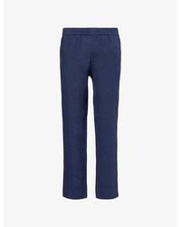 Sunspel - Drawstring Tapered-Leg Linen Trousers - Lyst