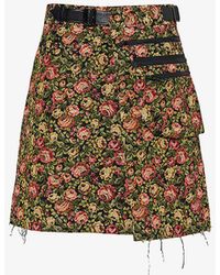 Undercover - Floral-pattern Jacquard-texture Woven-blend Mini Skirt - Lyst