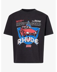 Rhude - Road To Cairo Printed Cotton T-Shirt - Lyst