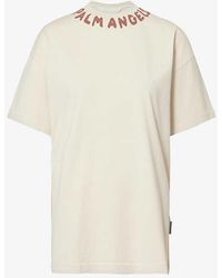 Palm Angels - Seasonal Brand-typography Cotton-jersey T-shirt - Lyst
