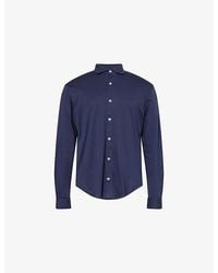 Eleventy - Buttoned Long-Sleeve Stretch-Cotton Polo Shirt - Lyst