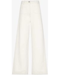 Weekend by Maxmara - Branded-patch Wide-leg High-rise Jeans - Lyst