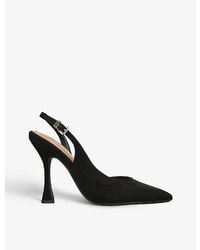 KG by Kurt Geiger - Aria Logo-Badge Faux-Suede Heeled Sandals - Lyst