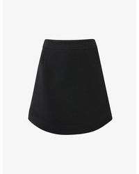 Whistles - A-line Curved-hem Velvet Mini Skirt - Lyst