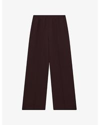 Reiss - Robyn Elasticated-Waist Wide-Leg Stretch-Woven Trousers - Lyst