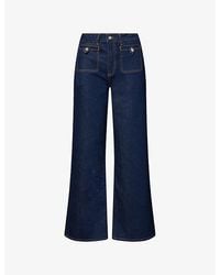 PAIGE - Anessa Wide-Leg Denim Jeans - Lyst