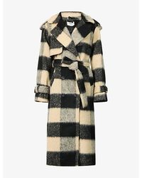 4th & Reckless - Carey Check Long Woven Coat - Lyst