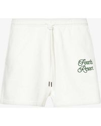 4th & Reckless - Mirissa Logo-embroidered Regular-fit Cotton-jersey Shorts - Lyst