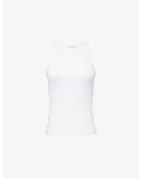 Vince - Scoop-Neck Stretch-Jersey Top - Lyst